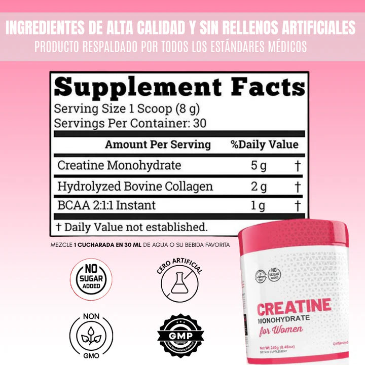 MONOHIDRATO DE CREATINA PARA MUJERES